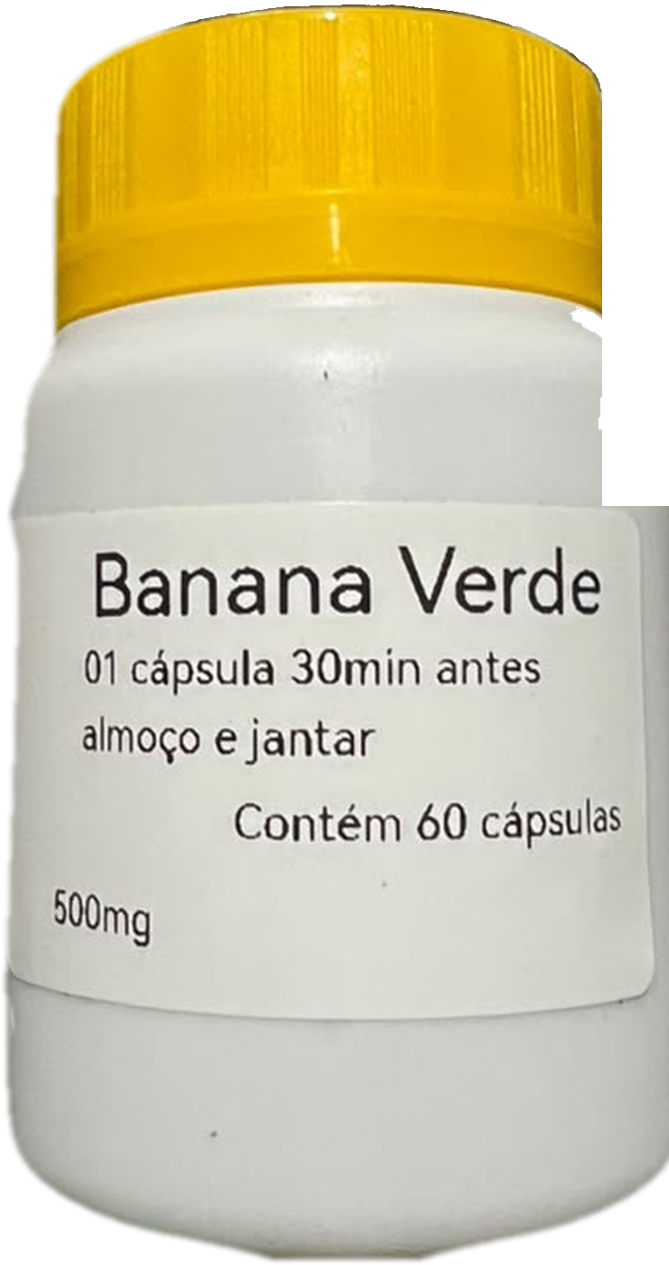 Pote de Banana Verde — suplemento natural em cápsulas