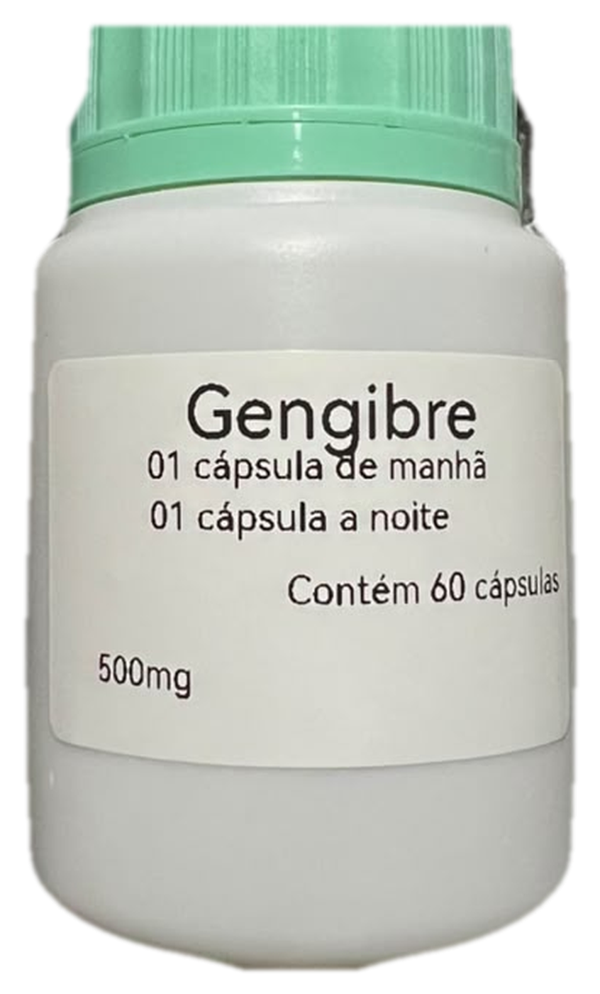 Pote de Gengibre — suplemento natural em cápsulas
