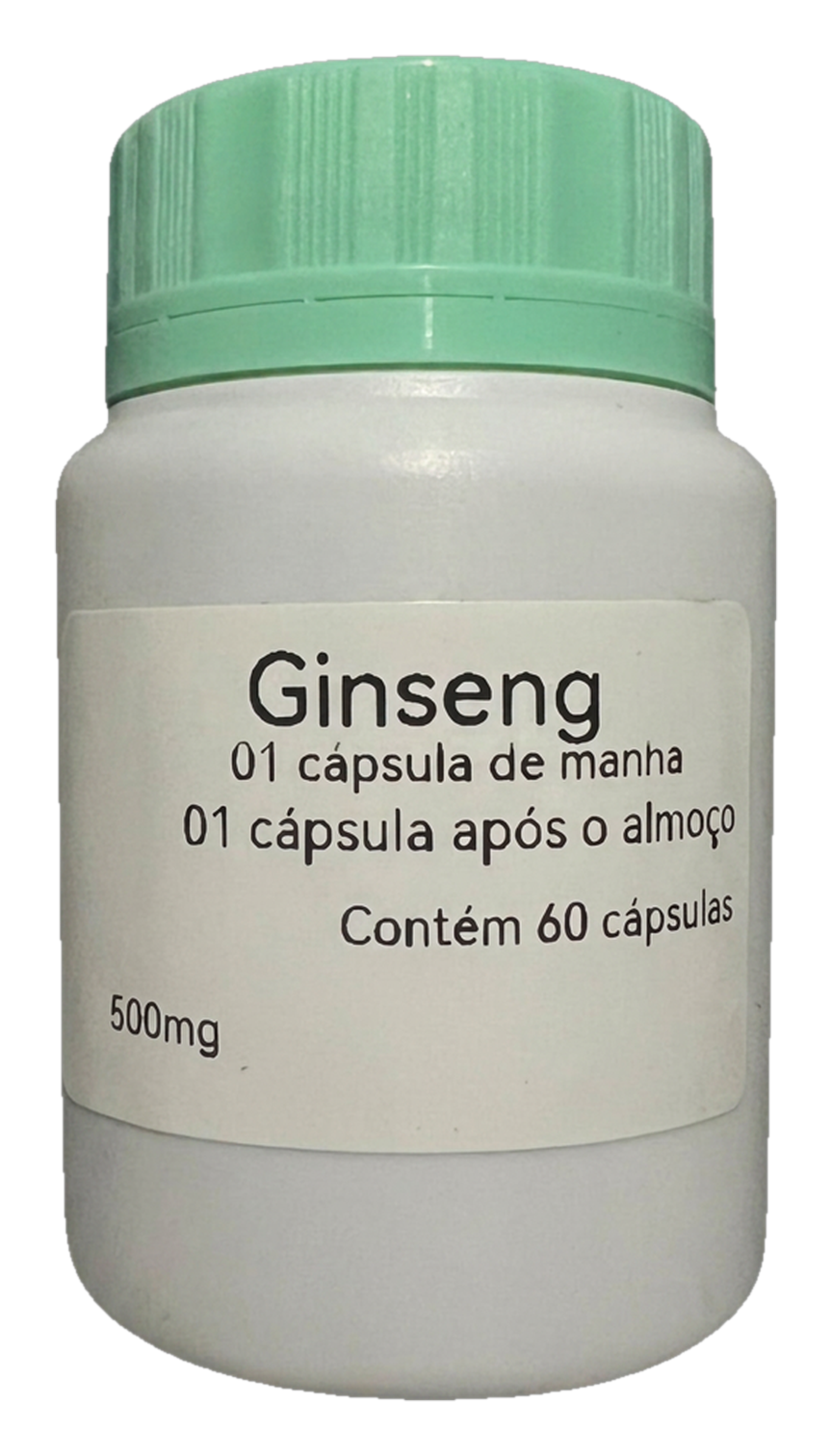 Pote de Ginseng — suplemento natural em cápsulas