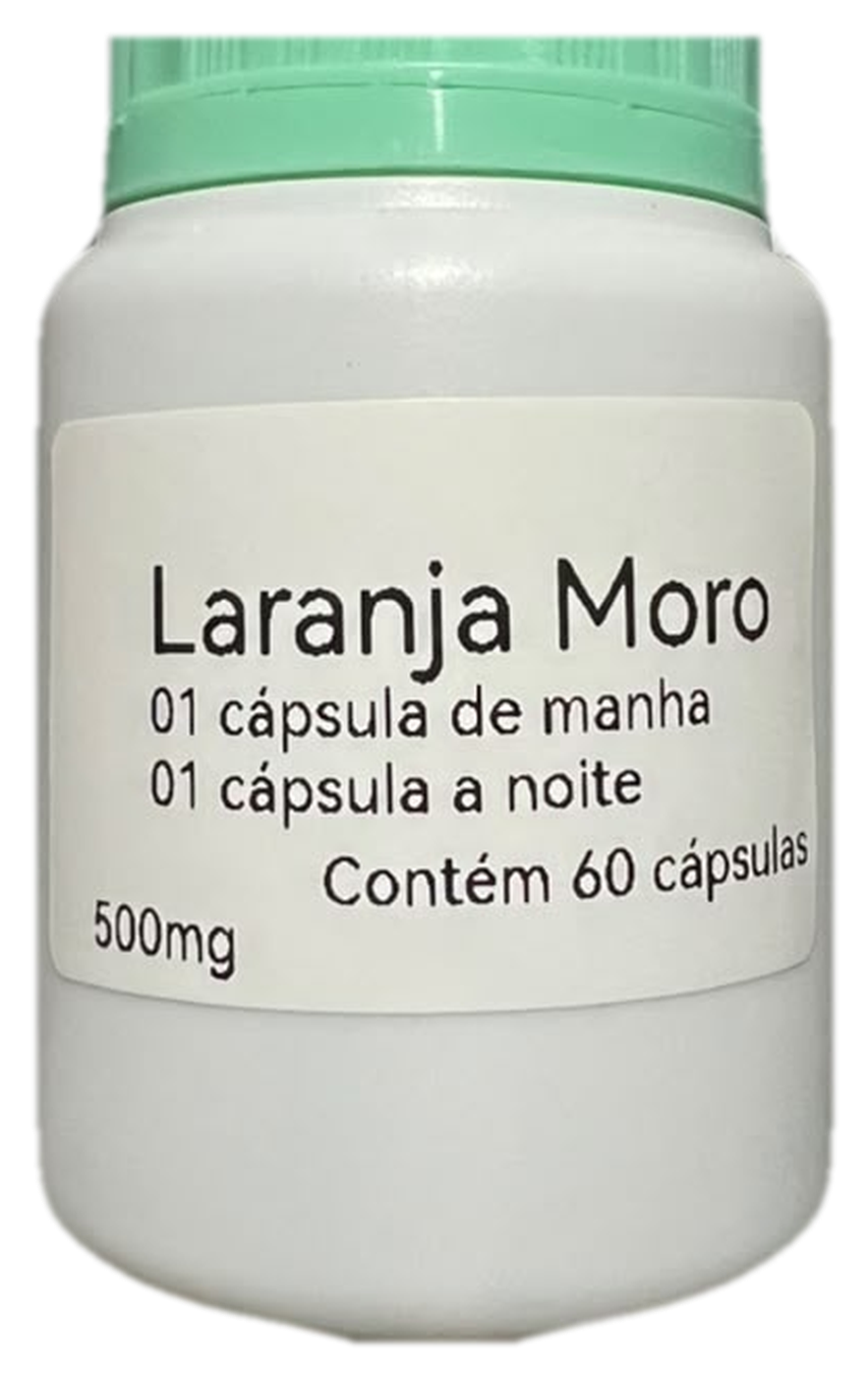 Pote de Laranja Moro — suplemento natural em cápsulas