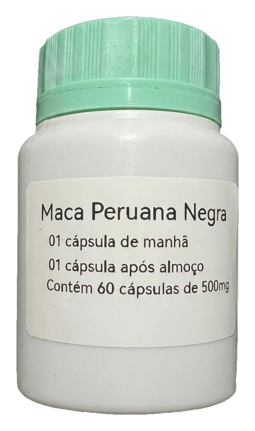 Pote de Maca Peruana Negra — suplemento natural em cápsulas